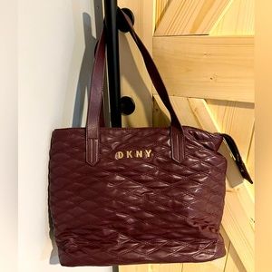 DKNY burgundy tote bag